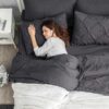 Dorm Bedding Twin Comforter Set - 5 Pieces Pintuck Bed in A Bag with Comforters, Sheets, Pillowcases & Shams