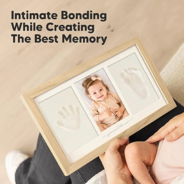 Ash Wood Baby Hand & Footprint Kit - Newborn Keepsake Frame, Personalized Gifts for Girls & Boys, Mother's Day Gift