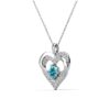Forever March Birthstone 18k White Gold Plated Women's Necklace, Swarovski Crystals