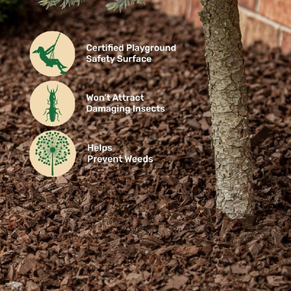 Premium Brown Rubber Mulch Nuggets, 0.8 cu ft