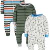 Brand Gender Neutral Footless Unionsuits, 3-Pack, Sizes 0/3 Months - 5T