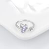 Purple Butterfly Jewelry Amethyst February Birthstone Jewelry Set Fine Necklace/Earrings 925 Sterling Silver Women Birthday Mother's Day Gifts