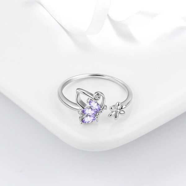 Purple Butterfly Jewelry Amethyst February Birthstone Jewelry Set Fine Necklace/Earrings 925 Sterling Silver Women Birthday Mother's Day Gifts