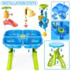Sand Water Table for Toddlers, 4 in 1 Sand Table and Water Play Table, Kids Table Activity Sensory Play Table Beach Sand Water Toy for Outdoor Backyard for Toddlers Age 2-4 Gift