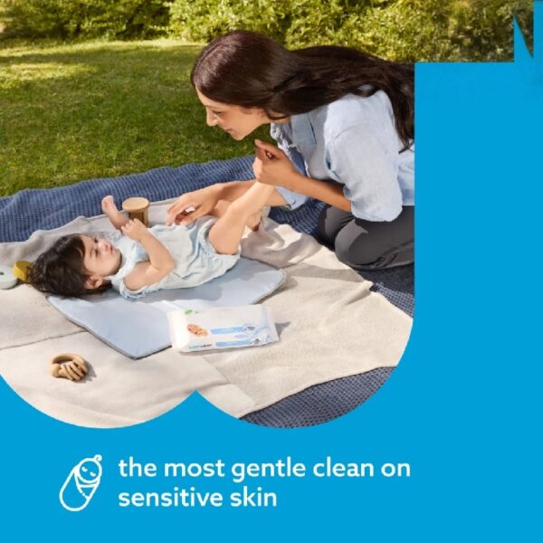 Sensitive+ Newborn & Baby Wipes, 3-In-1 Cleans, Cares, Protects, 99.9% Water, Unscented & Hypoallergenic, 9 Packs (540 Wipes)