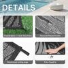6'x9' Outdoor Rugs Patio Waterproof Outside Mat Reversible Plastic Camping Carpet,Black & Grey