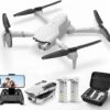 F10-1080P Wifi FPV Drone with 1080P HD Camera, Headless Mode/3D Flips, RC Quadcopter for Beginners Silver white
