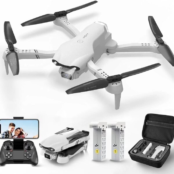 F10-1080P Wifi FPV Drone with 1080P HD Camera, Headless Mode/3D Flips, RC Quadcopter for Beginners Silver white