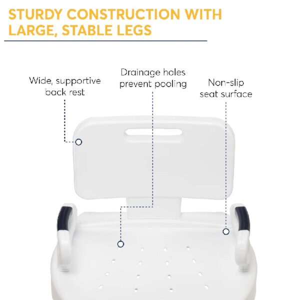 Premium Series Shower Chair with Back and Arms