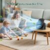 Space Heater and Fan Combo 2 in 1 Energy Efficient for Indoor Home Use Overheating Protection, Black