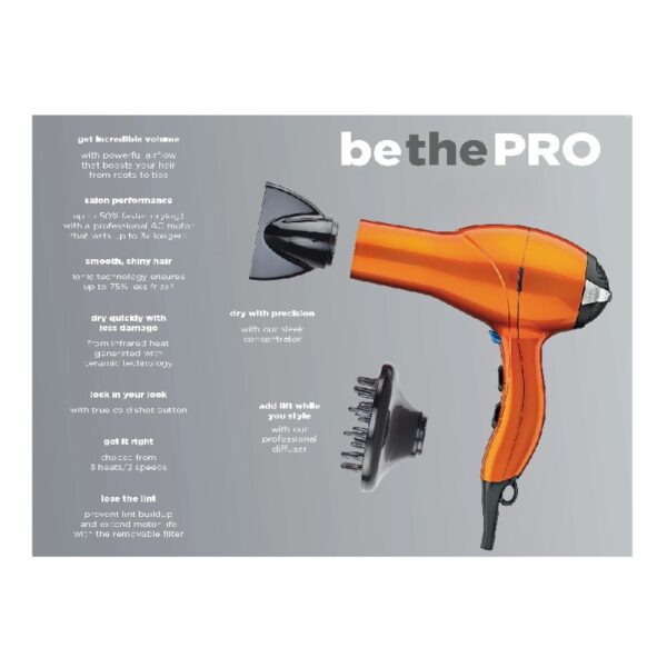 1875W AC Hair Dryer, Salon Performance, Orange