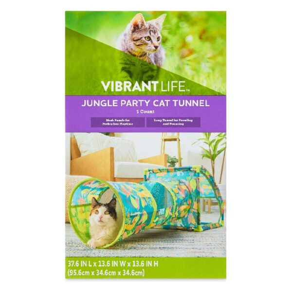 Vibrant Life Portable Jungle Party Cove & Cat Tunnel, Multicolored