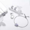 Purple Butterfly Jewelry Amethyst February Birthstone Jewelry Set Fine Necklace/Earrings 925 Sterling Silver Women Birthday Mother's Day Gifts