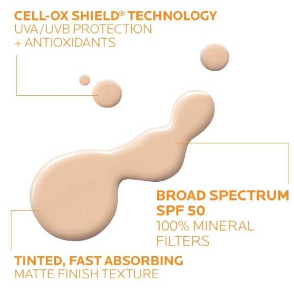Anthelios Tinted Mineral Fluid Sunscreen for Face SPF 50, 1.7 fl oz