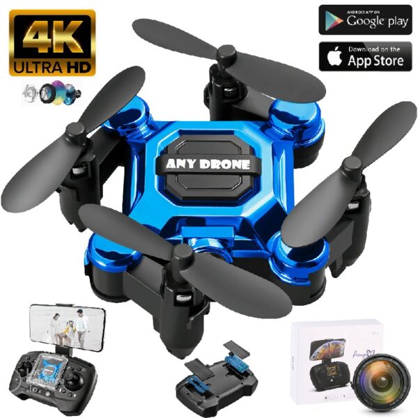 4K Foldable Mini Drone for Kids, Drone with Camera, Portable RC Quadcopter with Altitude Hold 3D Flips and Headless Mode Easy to Fly