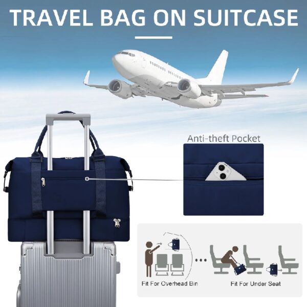 e8ce0fd4ff57487d94e5b32d01769bee Weekender Bags for Women, Travel Duffel Bags with Shoe Compartment,Personal Item Travel Bag for Airlines, Carry on Overnight Tote Bag for women,Beige&Brown