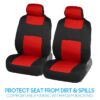 PolyPro Car Seat Covers Full Set in Charcoal on Black – Front and Rear Split Bench for Cars, Easy to Install Cover Set, Accessories Auto Trucks Van SUV