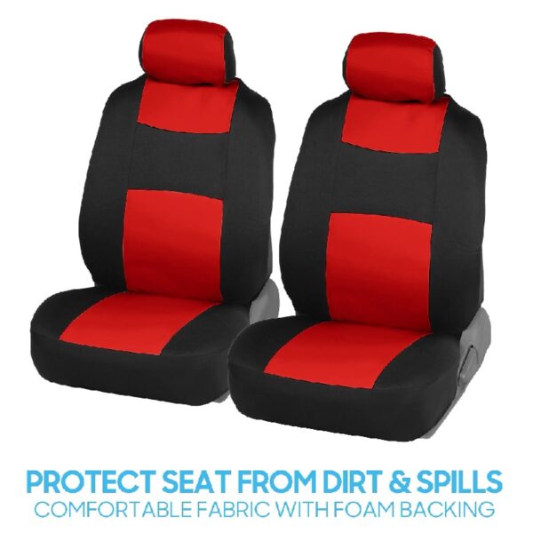 PolyPro Car Seat Covers Full Set in Charcoal on Black – Front and Rear Split Bench for Cars, Easy to Install Cover Set, Accessories Auto Trucks Van SUV