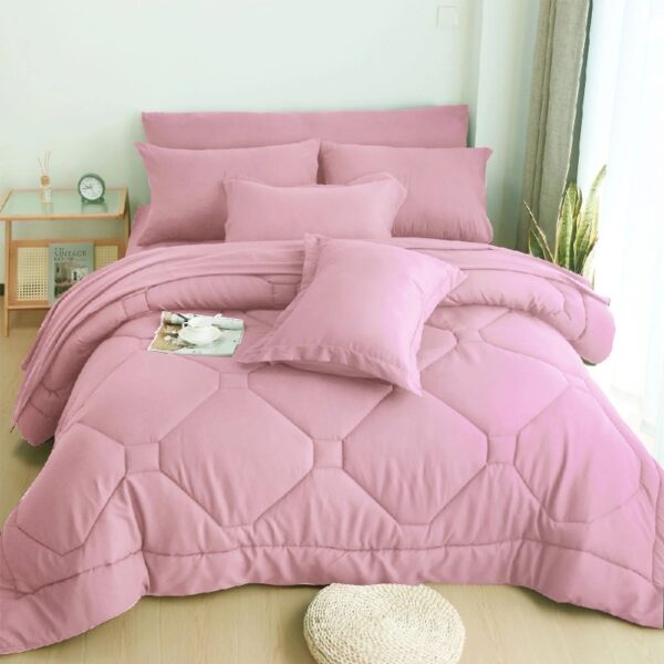 8 PCS Modern Comforter Set with Sheets All Season Bed in a Bag, Black, Queen Size