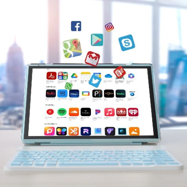 Tablet 2 in 1 Tablet with Keyboard Including Case Mouse Stylus, 10 inch Tablet Android 14 Tablets PC, 10.1