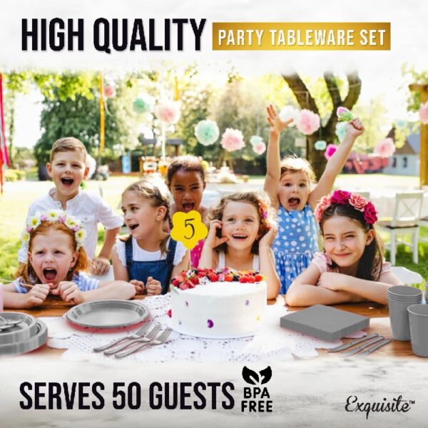 Exquisite 350 Piece Easter Plastic Disposable Party Plates & Dinnerware Combo Set