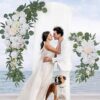 Garfans 7.9FT Wedding Arch  for Birthday Decoration Round Backdrop Stand Circle Balloon Arch Frame Halloween Christmas Parties Garland Stand White