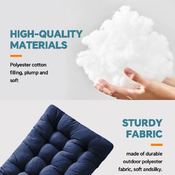 Chaise Lounge Cushion, 67x20x3 inch Rocking Chair Cushion with Ties and Top Cover, Patio Swing Bench Cushion Sofa Mat for Outdoor Indoor Furniture(Blue)
