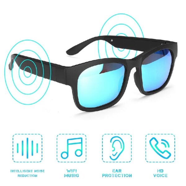 Unisex Smart Sunglasses with Bluetooth, Black