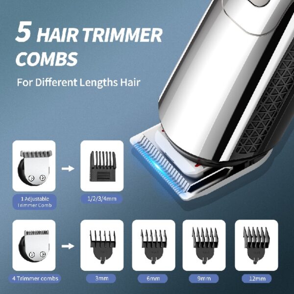 Mens Hair Clipper, 16 in 1 Hair Grooming Kit IPX7 Waterproof Beard Trimmer USB Rechargeable Groomer Wet/Dry