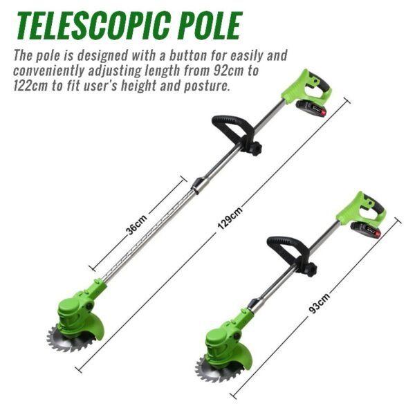 Cordless Weed Eaters, Battery Operated Weed Wacker, Weed Trimmer with 2 Batteries, Electric Grass Trimmer, Electric Edger for Lawns, 24V 650W Grass Cutting Machine, Green
