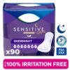 Sensitive Care Extra Coverage Overnight Incontinence Pads for Women, 90 Count