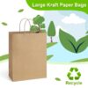 BagDream Brown Paper Gift Bags with Handles Kraft Paper Shopping Bags for Business, Shopping, Grocery, Retail, Birthday Party, Merchandise, 10x5x13, 100 Pack