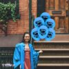 PMU Graduation Balloons 11 Inch PartyTex Premium Emerald Green with All-Over Print White Grad Caps-Confetti and Streamers Pkg/100