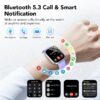 Smart Watch Fits for Android and iPhone, IP68 Waterproof Smartwatch for Women Men 100+ Sports Modes 1.91-inch Fitness Tracker, Smart Watch with Bluetooth Call(Answer/Make Calls), for Gift Black