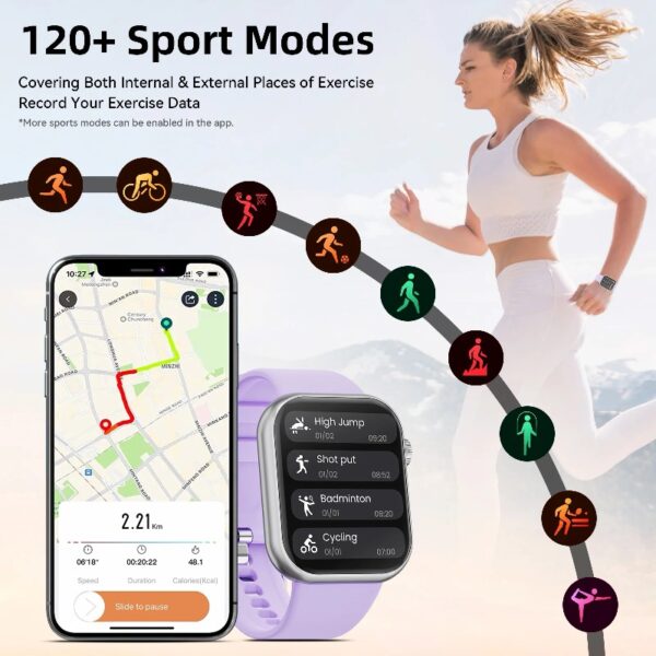 2025 New 1.85-inch Women's Smartwatch with Answer/Make Calls/120+Sports Modes/Two watch straps, IP68 Waterproof Fitness Tracker Fits for Android Iphone Devices（Gold Milan Steel Belt）