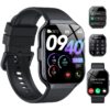 Smart Watch Fits for Android and iPhone 1.96'' Smartwatch for Men Women 110+ Sports Modes Fitness Tracker with Answer Make Calls/Message Reminder, IP68 Waterproof for Gift (Black)