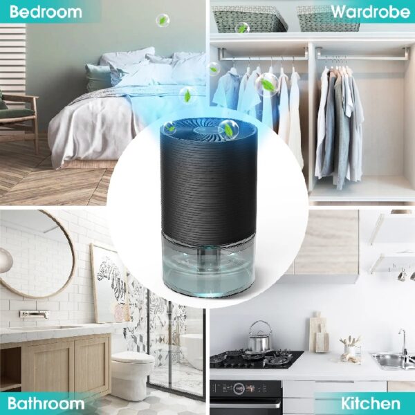 700ml Small Dehumidifiers with LED Light 2200 Cubic feet (215 Sq. ft)