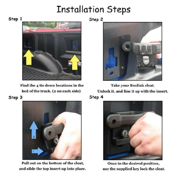 for 2015-2020 Ford F150 F250 Box Tie Down Truck Bed Cleats Locking FL3Z99000A64B