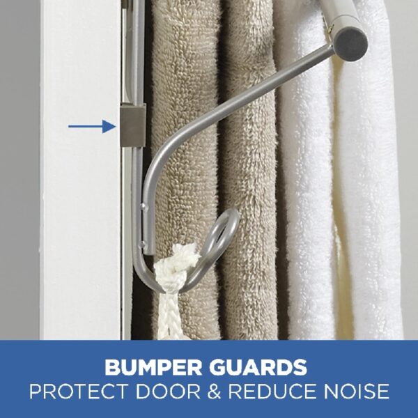 SnugFit Over-the-Door 3-Tier Towel Bar with Hooks, Satin Nickel