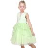 Flower Girls Dress Blue Belted Wedding Party Bridesmaid 12