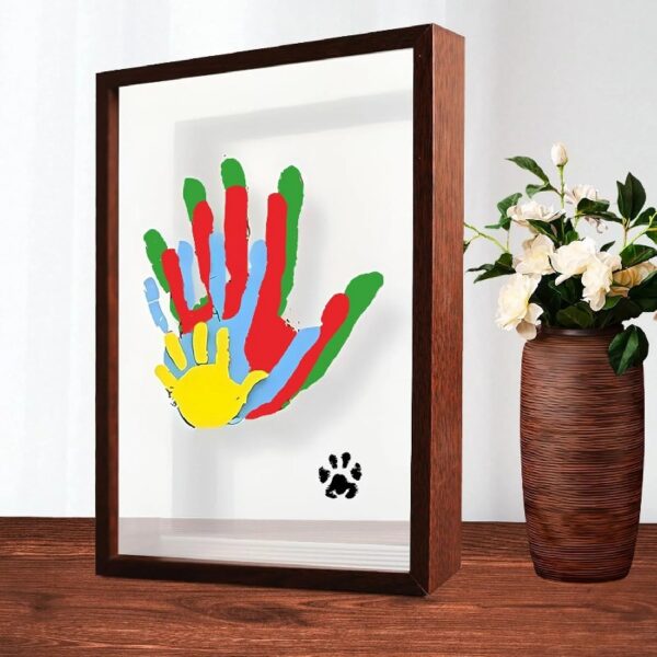 Family Handprint Kit, Handprint Art Craft DIY Kit, Baby Hand print Gift for New Moms, Parents, Grandparents, 6 Safe, Non-Toxic Paints, Ideal for Mother's Day, Father's Day, Anniversary & More