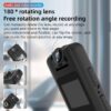 Mini Body Camera with Audio & Video Recording -1080p 64GB Camcorders -180° Rotatable Lens, with Night Vision, Loop Recording Worn Cams - for Personal Travel, Walking, Law Enforcement Outdoor