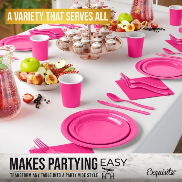 Exquisite 350 Piece Easter Plastic Disposable Party Plates & Dinnerware Combo Set