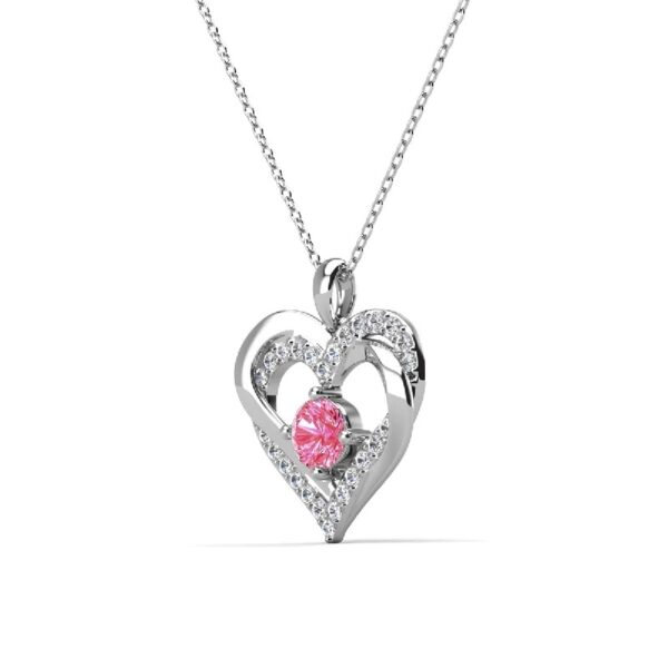 Forever March Birthstone 18k White Gold Plated Women's Necklace, Swarovski Crystals
