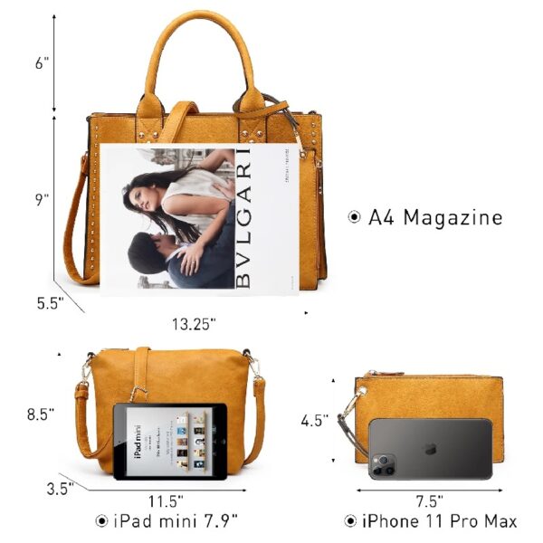 ec8068d70e9d460f866bb32d01788567 Women's 3Pcs Purse Handbag Shoulder Bag Tote Satchel Hobo Bag Briefcase Work Bag for Ladies