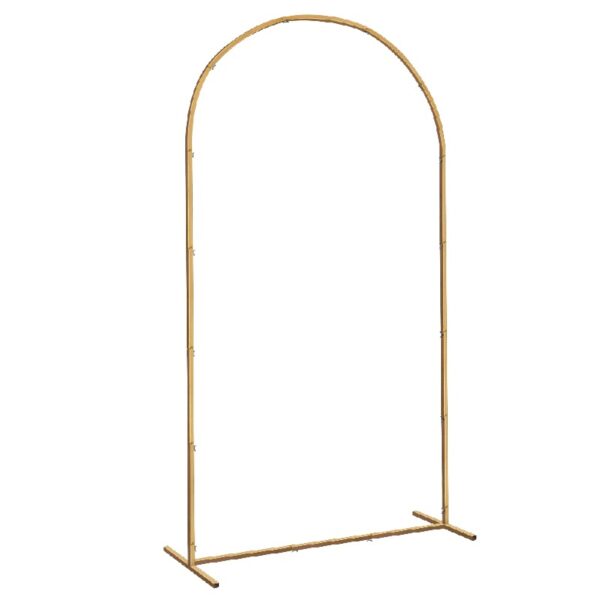 Skypatio 7.2ft Wedding Arch for Ceremony, Golden Balloon Stand, Metal Arch Backdrop for Decor