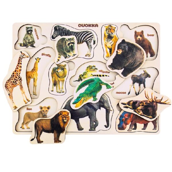 Toddlers Educational Toys Learning Games Jigsaw Puzzles, Wood, 3 Count