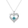 Forever March Birthstone 18k White Gold Plated Women's Necklace, Swarovski Crystals
