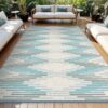 Outdoor Rug 6'x9' Waterproof Patio Rug Reversible Indoor Outdoor Rug Lightweight Plastic Straw Rug for RV Camping Deck Balcony Boho Porch Decor Dark Grey and White