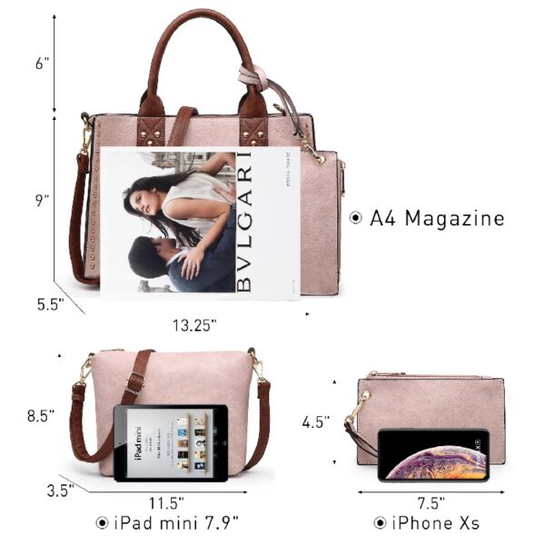 edd584f59d874597a698b32d017882f6 Women's 3Pcs Purse Handbag Shoulder Bag Tote Satchel Hobo Bag Briefcase Work Bag for Ladies